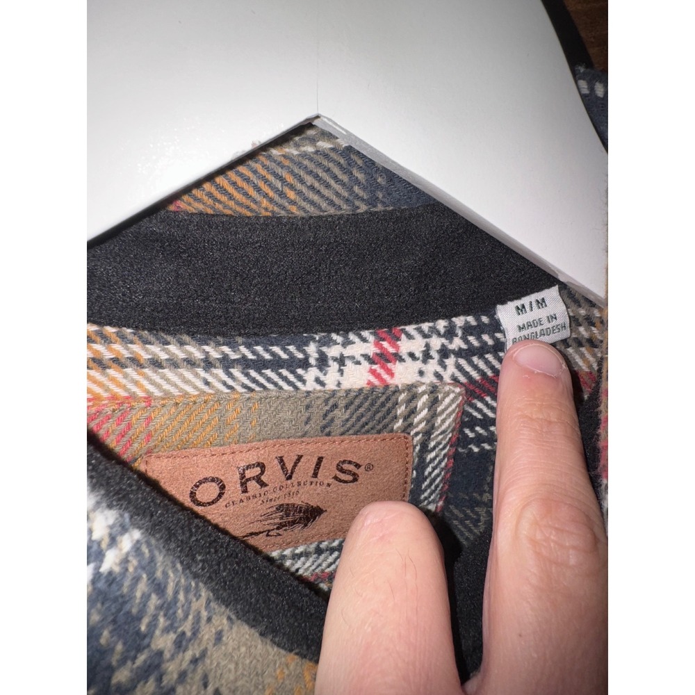 Orvis Mens Plaid Flannel Shirt Button Up‎ Casual Outdoor Size M M - Picture 3 of 4